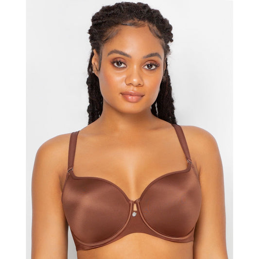 CURVY COUTURE TULIP T-SHIRT BRA: CHOCOLATE