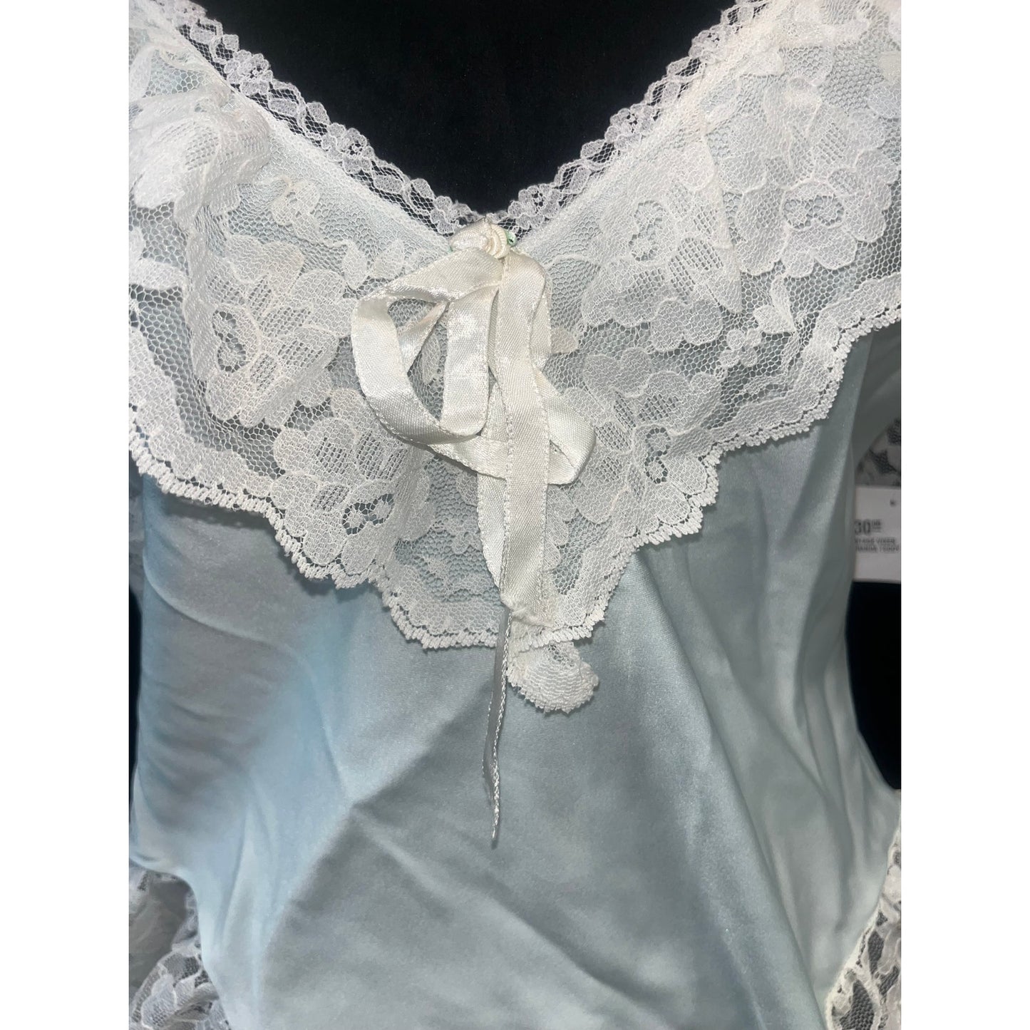 VINTAGE CIRA MINT/IVORY LACE TEDDY: MEDIUM