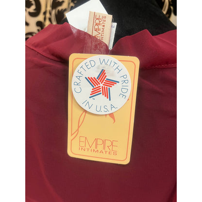 VINTAGE EMPIRE INTIMATES SHEER MERLOT ROBE: ONE SIZE