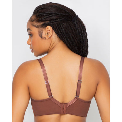 CURVY COUTURE TULIP T-SHIRT BRA: CHOCOLATE