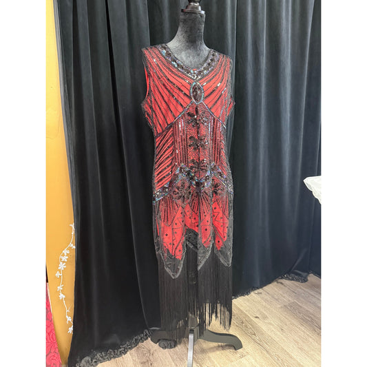 VINTAGE ROARING 20'S INSPIRED PARTY DRESS: SIZE XL