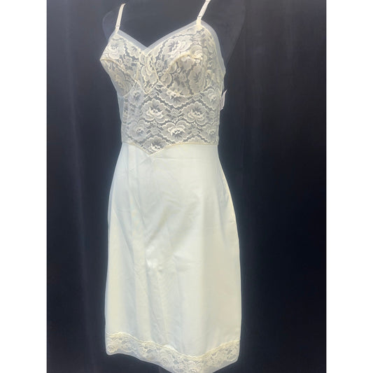 VINTAGE WARNERS YELLOW SLIP DRESS: SIZE 32