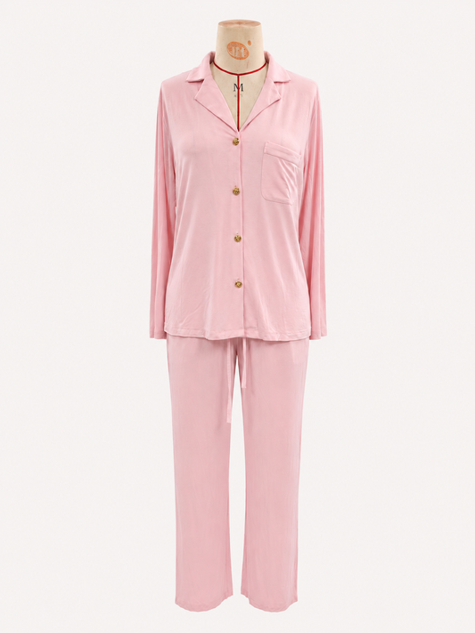 XZOOD 'SADE' SOFT BAMBOO WELLNESS PAJAMA SET: PASTEL PINK