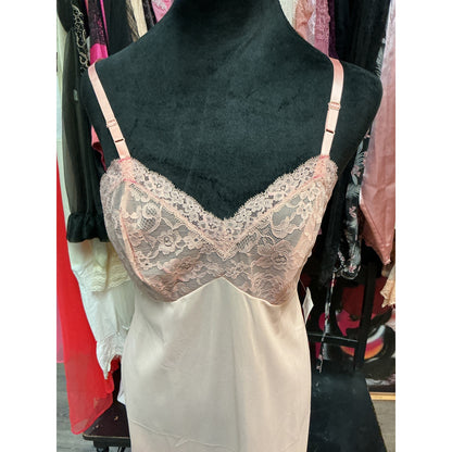 VINTAGE PEACH SLIP DRESS (SIZE SMALL)