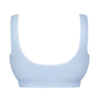 Full Coverage Nipple Concealing Wire-Free Bra | Non-Padded - Blue