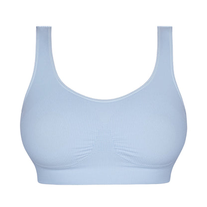 Full Coverage Nipple Concealing Wire-Free Bra | Non-Padded - Blue