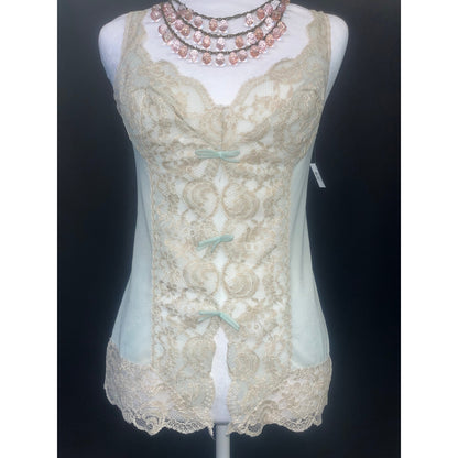 VINTAGE VASSERETTE BOW FRONT CAMI: SMALL/MEDIUM