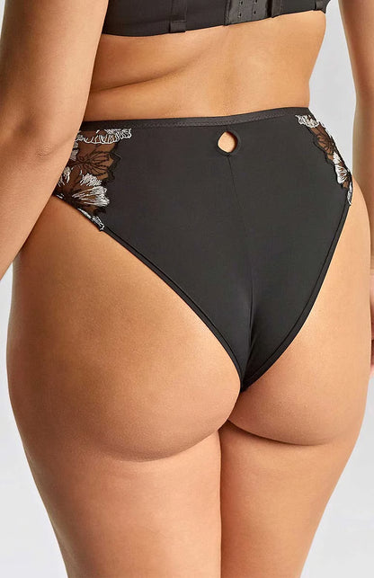 PANACHE MARLENE HIGH WAIST BRAZILIAN BRIEF: BLACK