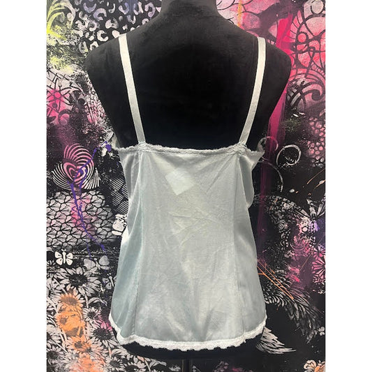 VINTAGE LIGHT BLUE LACE CAMI TANK