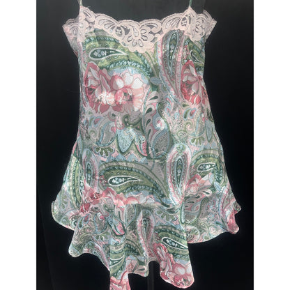 VINTAGE VS FLORAL GOLD LABEL CHEMISE: MEDIUM