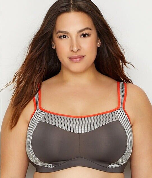 1248 CURVY COUTURE NON-WIRE SPORTS BRA: GRAY