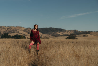 KIX'IES GRACE RED PLAID THIGH HIGHS