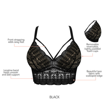 P5951 PARFAIT MIA LACE BRALETTE BLACK