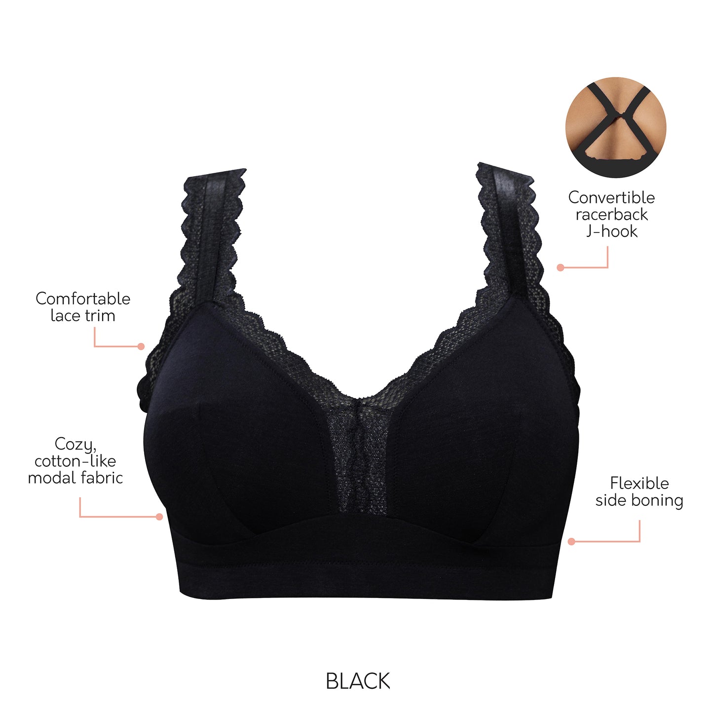 P5641 PARFAIT DALIS BRALETTE BLACK