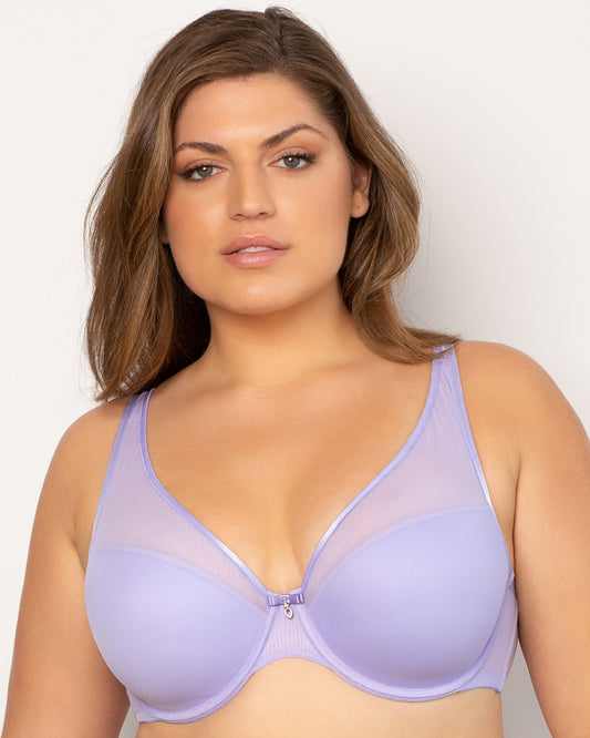 CURVY COUTOURE SHEER MESH PLUNGE
