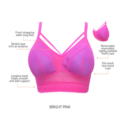 P6011 PARFAIT MIA DOT BRALETTE BRIGHT PINK