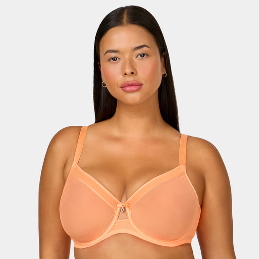 CURVY COUTURE SHEER MESH: ORANGE TANG